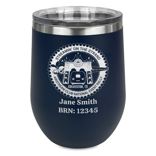 Streamin' on the Strand Stainless Wine Tumblers - Navy - Single Sided - Front