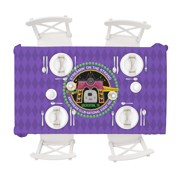 Streamin' on the Strand Tablecloths (58"x102") - TOP VIEW (with plates)
