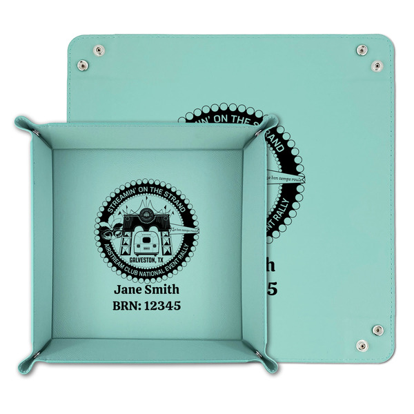 Streamin' on the Strand Teal Faux Leather Valet Trays - PARENT MAIN