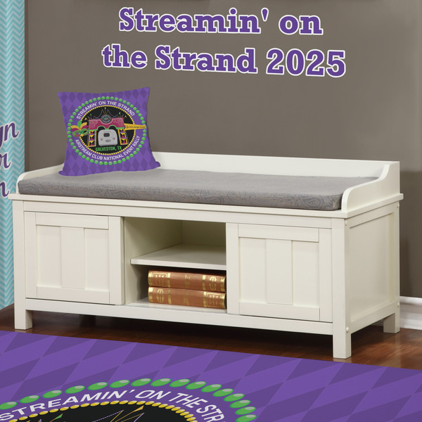 Streamin' on the Strand Wall Name Decal Above Storage bench