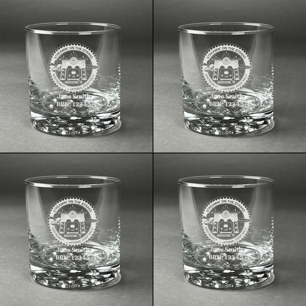 Streamin' on the Strand Whiskey Glasses - Set of 4 - Front
