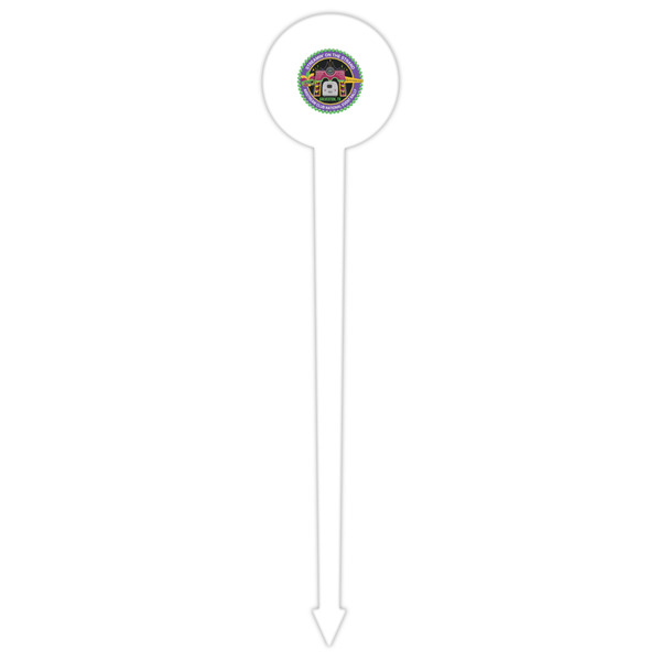 Streamin' on the Strand White Plastic 6" Food Pick - Round - Single Pick