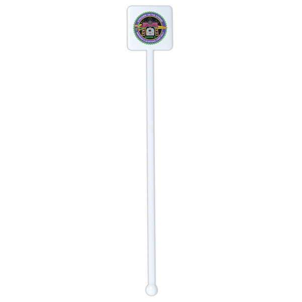 Streamin' on the Strand White Plastic Stir Stick - Square - Single Stick