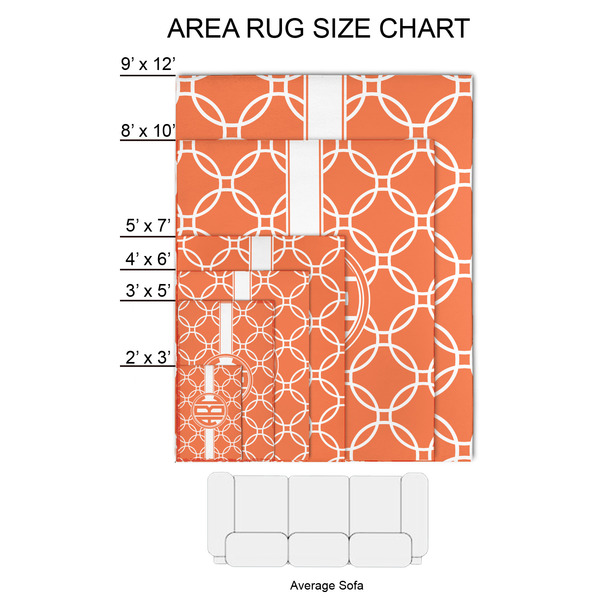 Linked Circles 2'x3' Indoor Area Rugs - Size Chart
