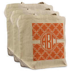 Linked Circles Reusable Cotton Grocery Bags - Set of 3 (Personalized)