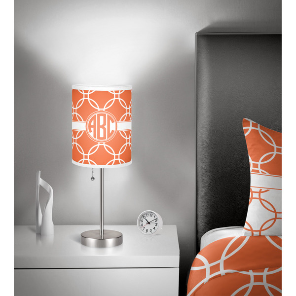 Linked Circles 7 inch drum lamp shade - in room
