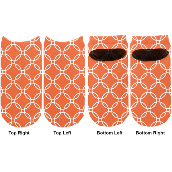 Linked Circles Adult Ankle Socks - Double Pair - Front and Back - Apvl