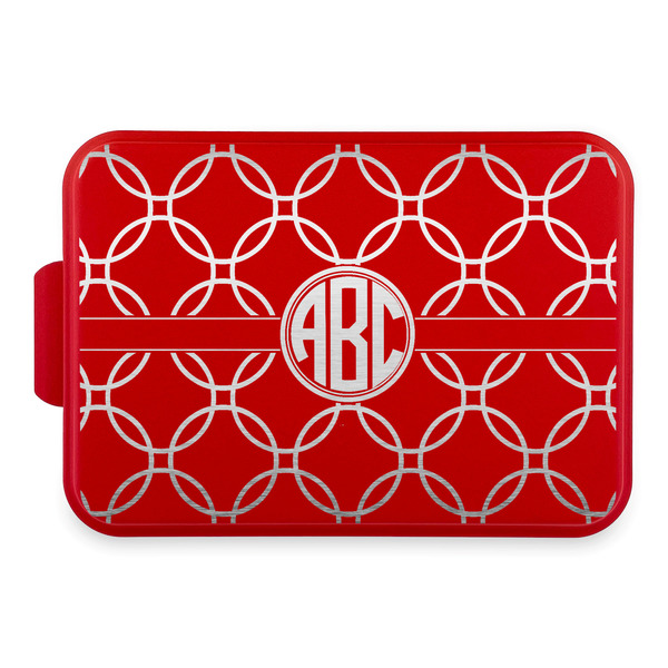 Custom Linked Circles Aluminum Baking Pan with Red Lid (Personalized)