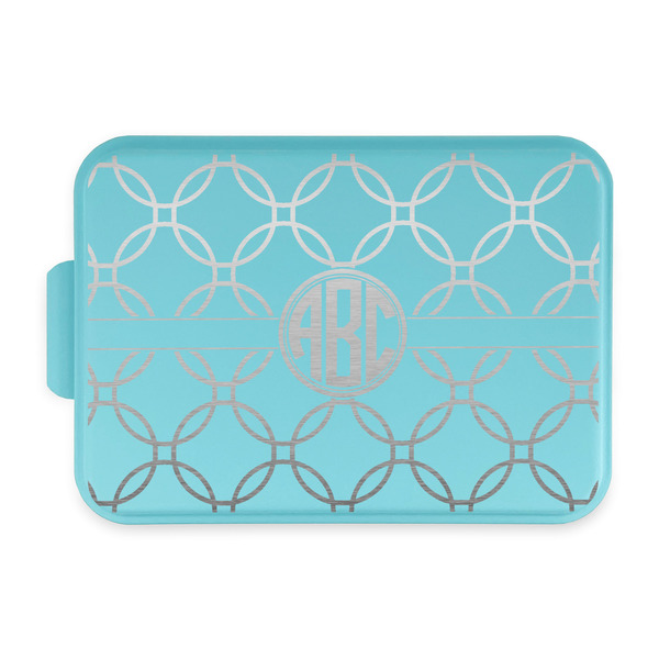 Custom Linked Circles Aluminum Baking Pan with Teal Lid (Personalized)