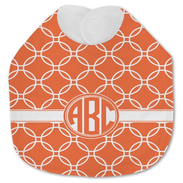Custom Linked Circles Jersey Knit Baby Bib w/ Monogram
