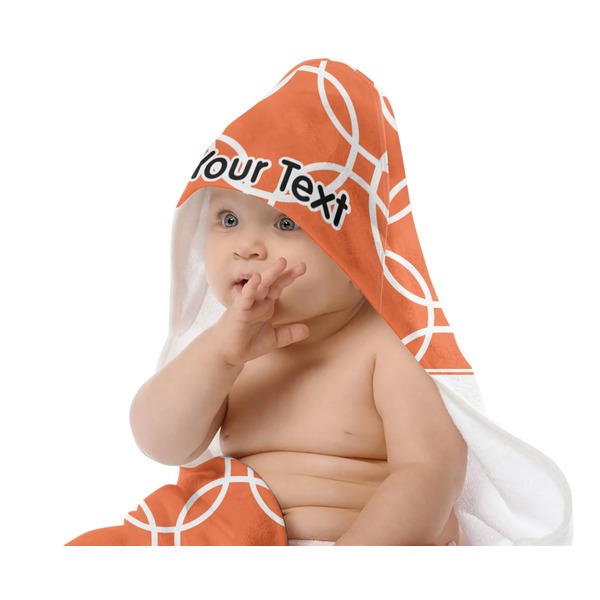 Linked Circles Baby Hooded Towel on Child