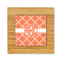 Linked Circles Bamboo Trivet with Ceramic Tile Insert (Personalized)