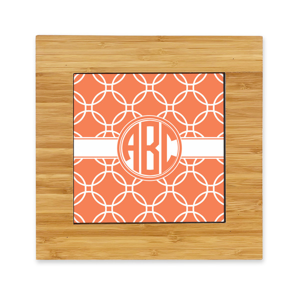 Custom Linked Circles Bamboo Trivet with Ceramic Tile Insert (Personalized)