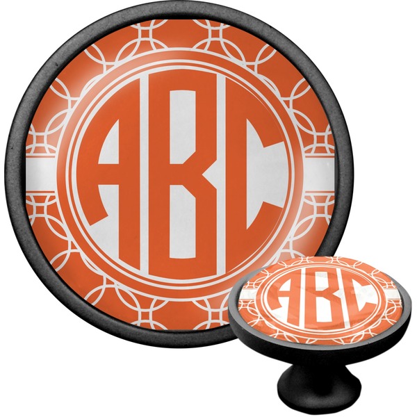 Custom Linked Circles Cabinet Knob (Black) (Personalized)