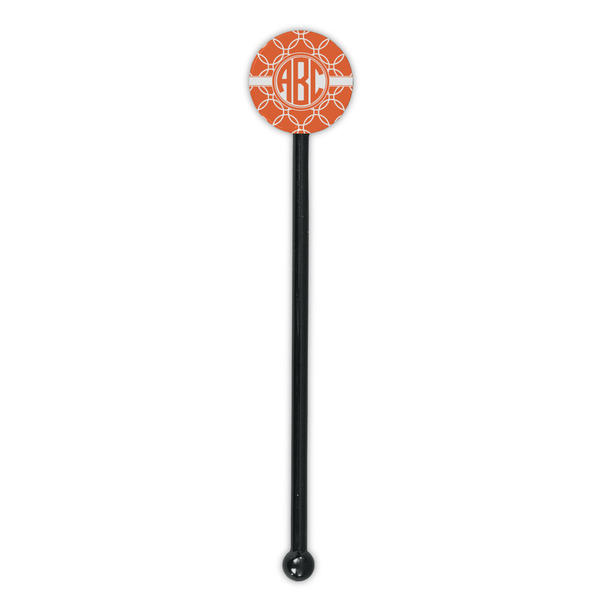 Linked Circles Black Plastic 5.5" Stir Stick - Round - Single Stick