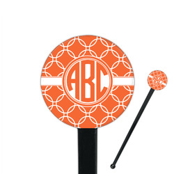 Linked Circles 7" Round Plastic Stir Sticks - Black - Single Sided (Personalized)