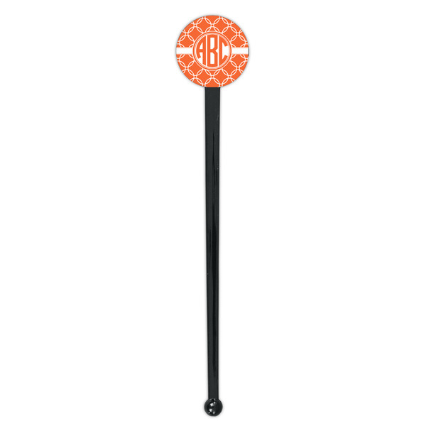Linked Circles Black Plastic 7" Stir Stick - Round - Single Stick