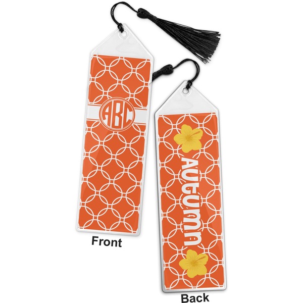 Linked Circles Bookmark with tassel - Front and Back