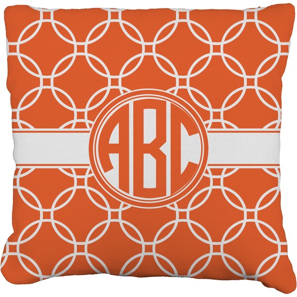 Custom Linked Circles Faux-Linen Throw Pillow 16" (Personalized)