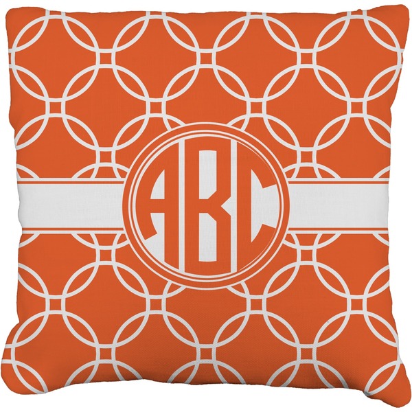 Custom Linked Circles Faux-Linen Throw Pillow 18" (Personalized)