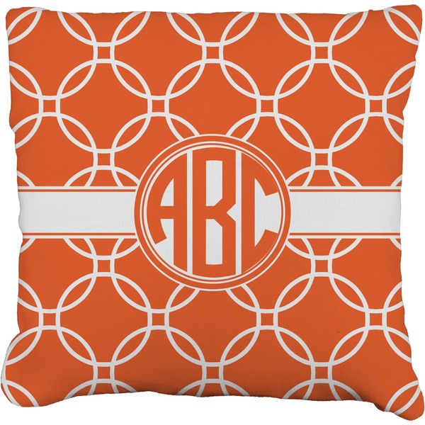 Custom Linked Circles Faux-Linen Throw Pillow 20" (Personalized)