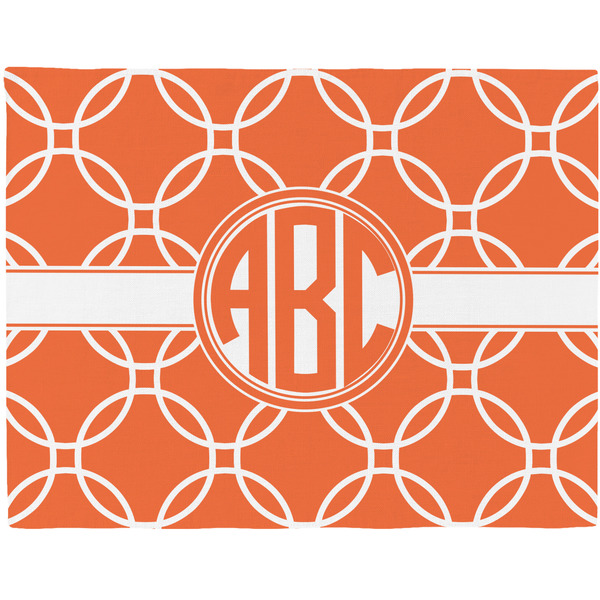 Custom Linked Circles Woven Fabric Placemat - Twill w/ Monogram