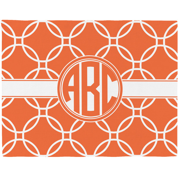 Custom Linked Circles Woven Fabric Placemat - Twill w/ Monogram