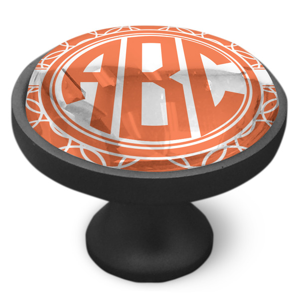 Linked Circles Cabinet Knob - Black - Side