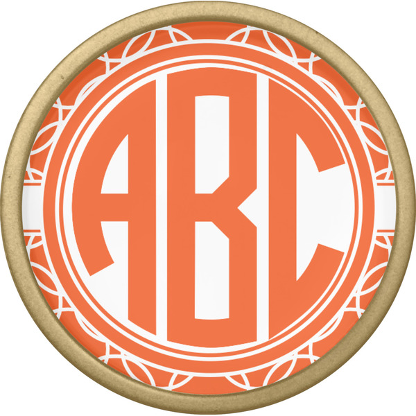 Linked Circles Cabinet Knob - Gold - Front