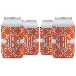 Linked Circles Can Cooler (12 oz) - Set of 4 w/ Monograms