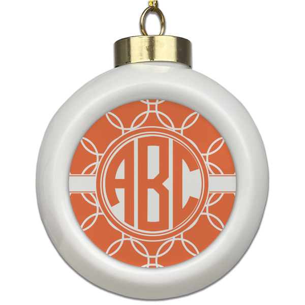 Custom Linked Circles Ceramic Ball Ornament (Personalized)