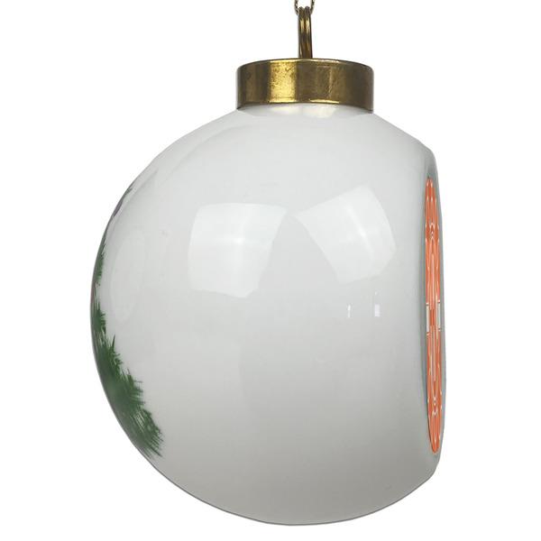 Linked Circles Ceramic Christmas Ornament - Xmas Tree (Side View)