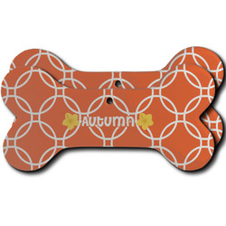 Linked Circles Ceramic Dog Ornament - Front & Back w/ Monogram