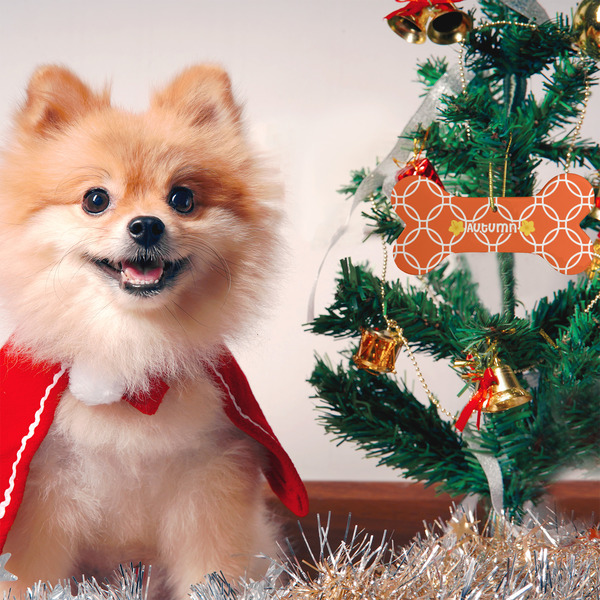 Linked Circles Ceramic Flat Ornament - Bone (LIFESTYLE)