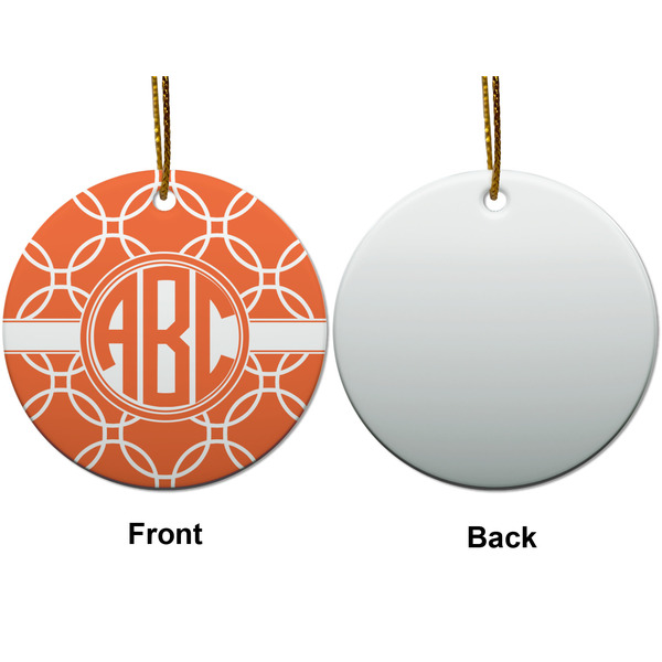 Linked Circles Ceramic Flat Ornament - Circle Front & Back (APPROVAL)