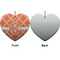 Linked Circles Ceramic Flat Ornament - Heart Front & Back (APPROVAL)