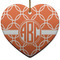 Linked Circles Ceramic Flat Ornament - Heart (Front)