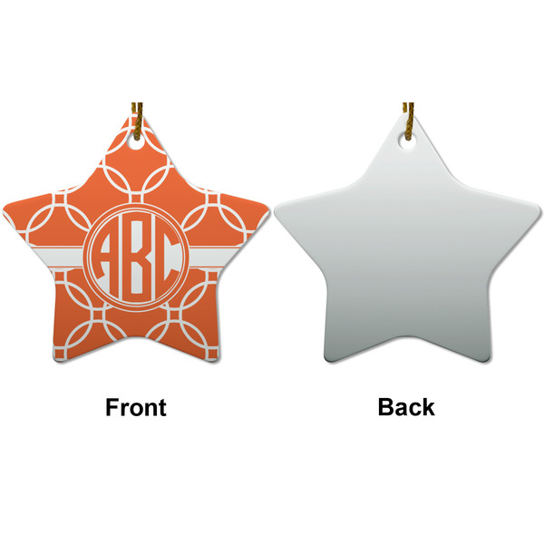 Linked Circles Ceramic Flat Ornament - Star Front & Back (APPROVAL)