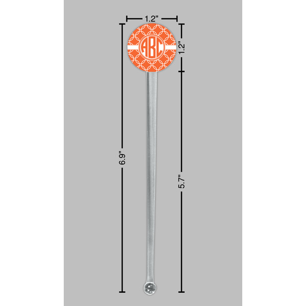 Linked Circles Clear Plastic 7" Stir Stick - Round - Dimensions