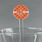 Linked Circles 5.5" Round Plastic Stir Sticks - Clear (Personalized)