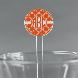 Linked Circles 7" Round Plastic Stir Sticks - Clear (Personalized)