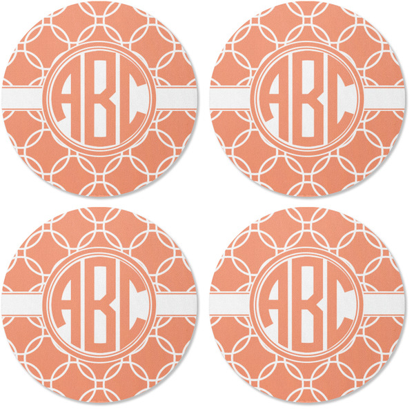 Linked Circles Coaster Round Rubber Back - Apvl