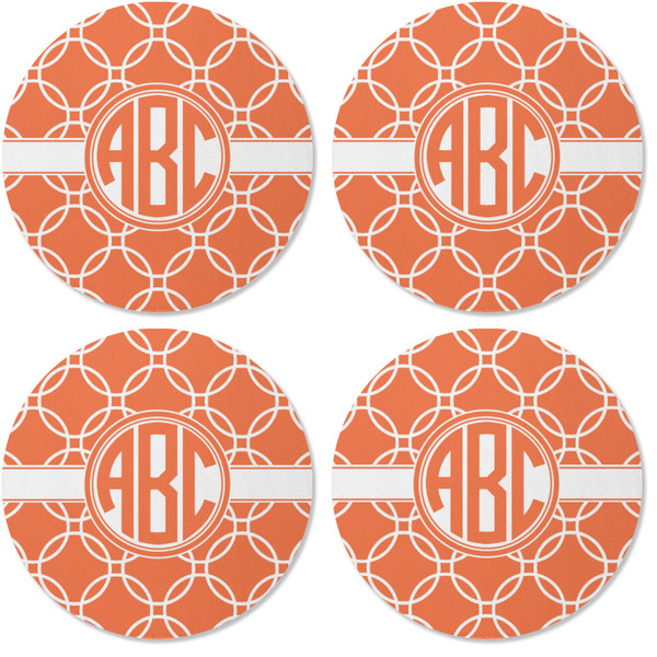 Linked Circles Coaster Round Rubber Back - Apvl