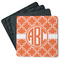 Linked Circles Square Rubber Backed Coasters - Set of 4 (Personalized)