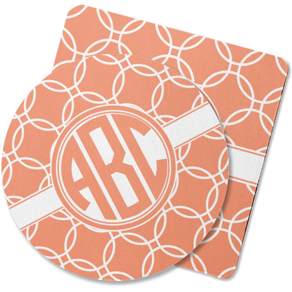 Custom Linked Circles Rubber Backed Coaster (Personalized)