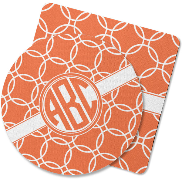 Custom Linked Circles Rubber Backed Coaster (Personalized)