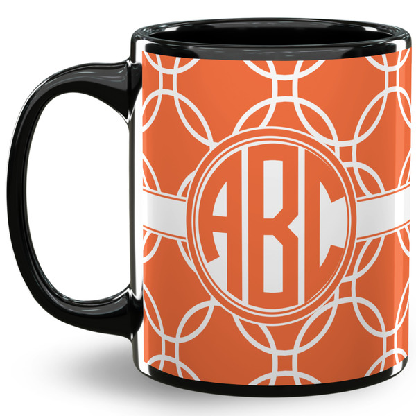 Custom Linked Circles 11 Oz Coffee Mug - Black (Personalized)