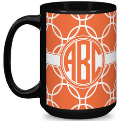 Linked Circles 15 Oz Coffee Mug - Black (Personalized)