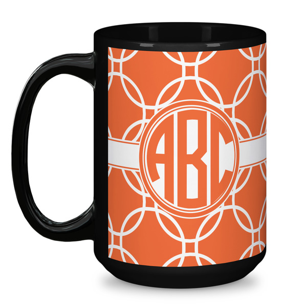 Linked Circles Coffee Mug - 15 oz - Black