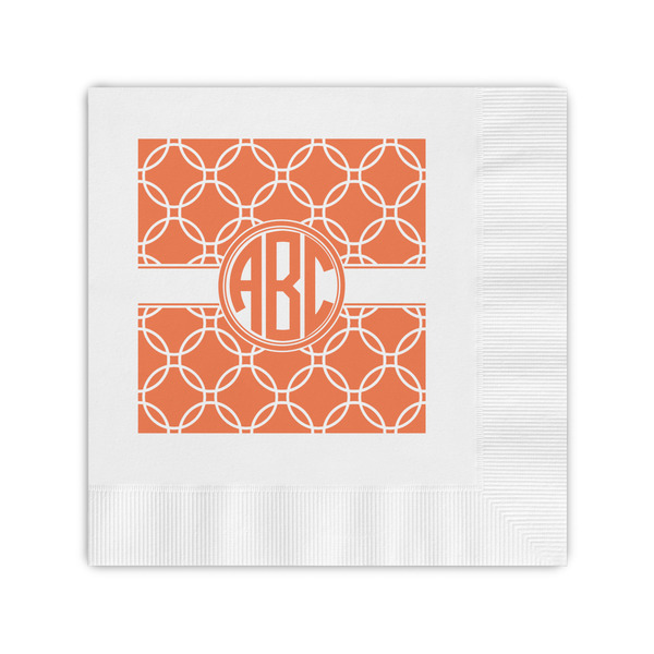 Custom Linked Circles Coined Cocktail Napkins (Personalized)